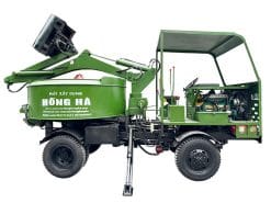Máy trộn bê tông tự cấp liệu 12 bao 2 cầu
