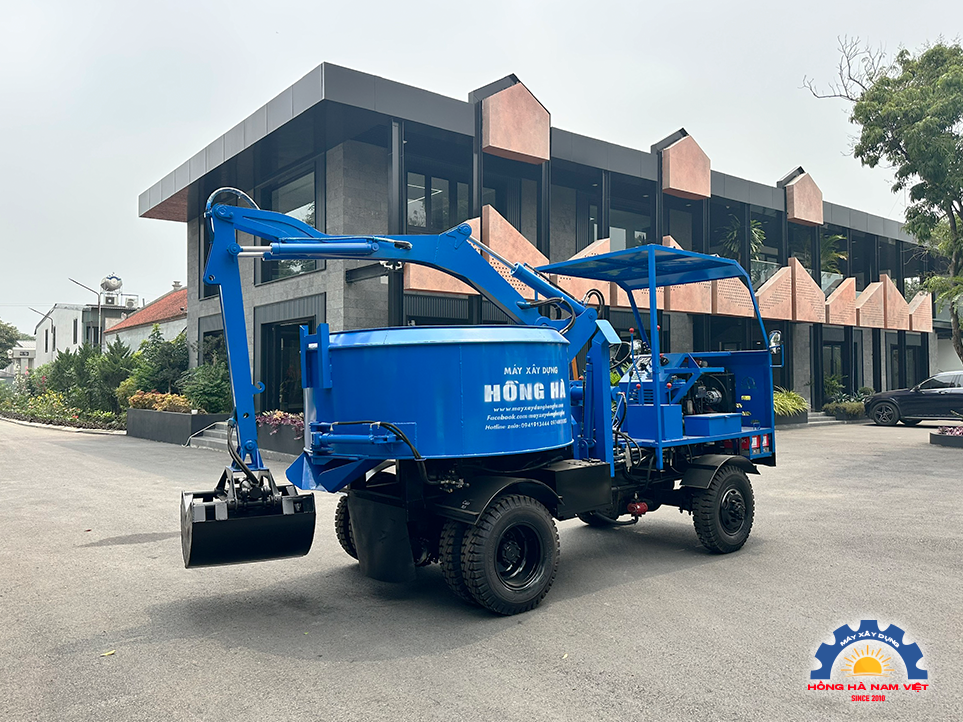 Máy trộn bê tông tự cấp liệu 15 bao 2 cầu - Ảnh 4