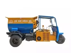 Máy trộn tự hành bồn ngang 12 bao 3 bánh
