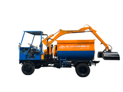 Máy trộn bê tông tự cấp liệu bồn ngang 18 bao 2 cầu